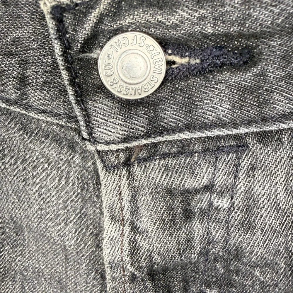 Levi's 501 Premium Faded Black Button Fly Straight Jeans 34x30 Vintage Inspired